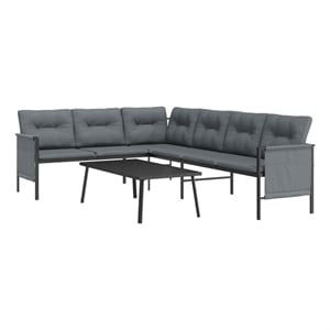 vidaXL 2 Piece Patio Lounge Set Anthracite Steel