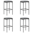 vidaXL 5 Piece Patio Bar Set with Cushions Gray Poly Rattan