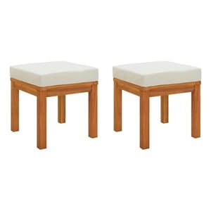 vidaXL Patio Stools with Cushions 2 pcs 15.7&quotx15.7&quotx16.5&quot Solid Wood Acacia