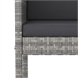 vidaXL 5 Piece Patio Bar Set with Cushions Gray Poly Rattan