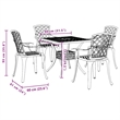 vidaXL 5 Piece Patio Dining Set White Cast Aluminum