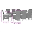 vidaXL Garden Dining Set Rattan Black 9-Piece