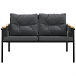 vidaXL 3 Piece Balcony Furniture Set with Cushions Black Steel
