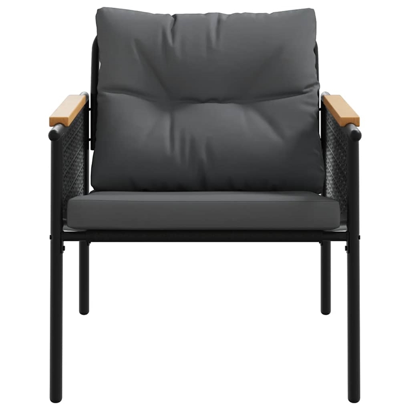 vidaXL 5 Piece Balcony Furniture Set with Cushions Black Steel