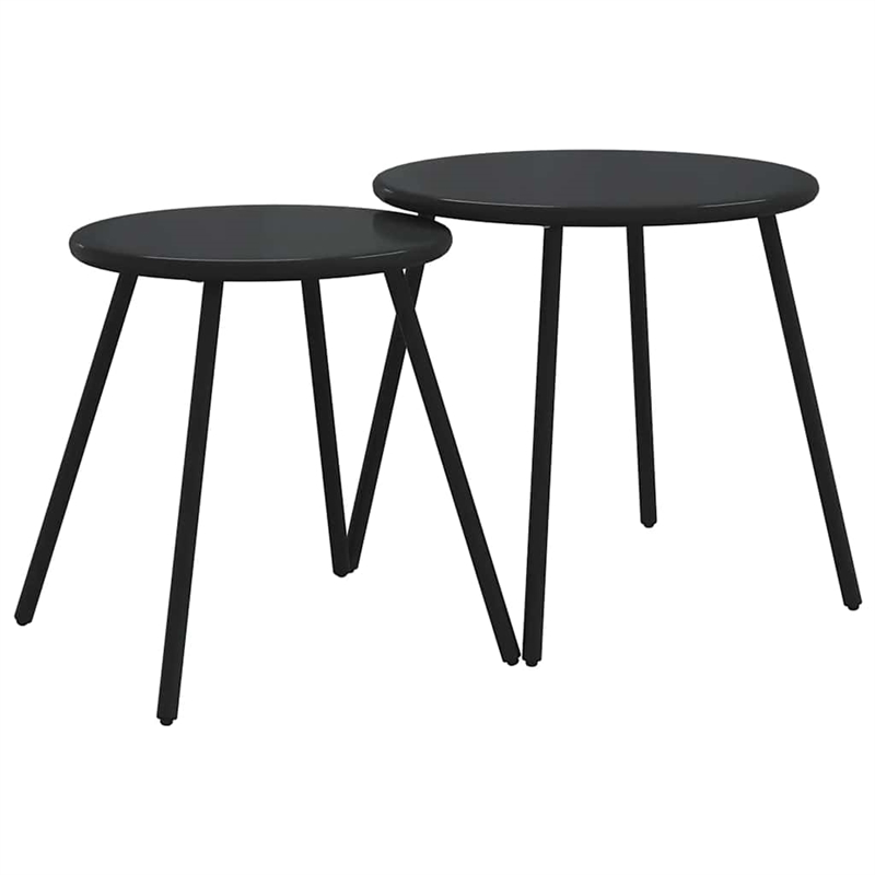vidaXL 5 Piece Balcony Furniture Set with Cushions Black Steel