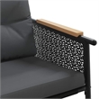 vidaXL 5 Piece Balcony Furniture Set with Cushions Black Steel