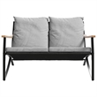 vidaXL 3 Piece Balcony Furniture Set with Cushions Black Steel