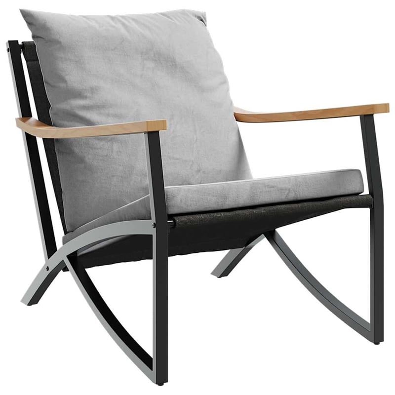 vidaXL 3 Piece Balcony Furniture Set with Cushions Black Steel