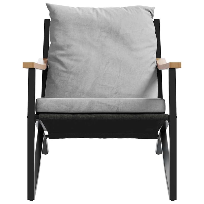 vidaXL 3 Piece Balcony Furniture Set with Cushions Black Steel