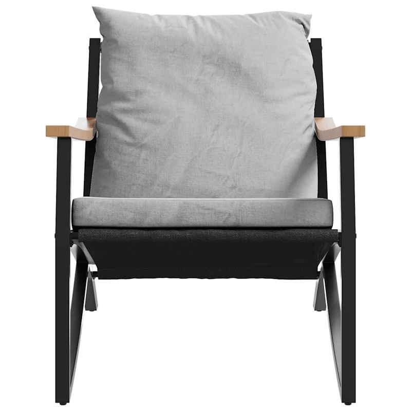 vidaXL 5 Piece Balcony Furniture Set with Cushions Black Steel