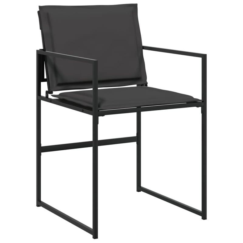 vidaXL 13 Piece Patio Dining Set with Cushions Black Textilene
