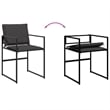 vidaXL 13 Piece Patio Dining Set with Cushions Black Textilene
