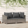 vidaXL 2 Piece Garden Lounge Set with Cushions Grey Poly Rattan