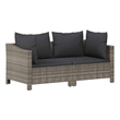 vidaXL 2 Piece Garden Lounge Set with Cushions Grey Poly Rattan