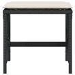 vidaXL Garden Stool Set of 4 Black and Cream