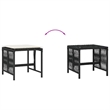 vidaXL Garden Stool Set of 4 Black and Cream