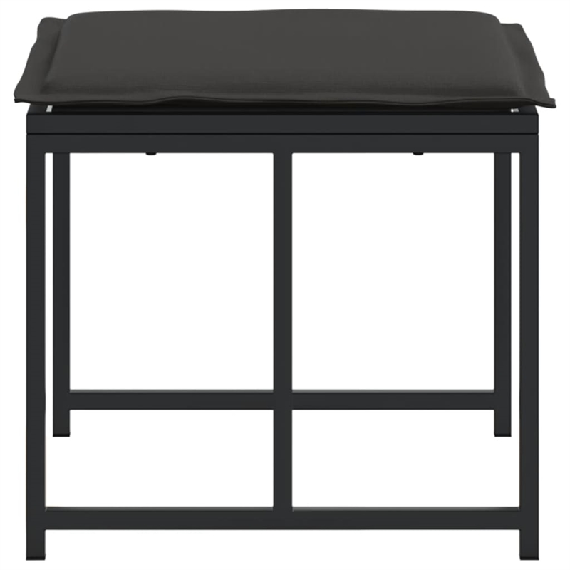 vidaXL Patio Stools with Cushions 4 pcs Black Steel and Textilene