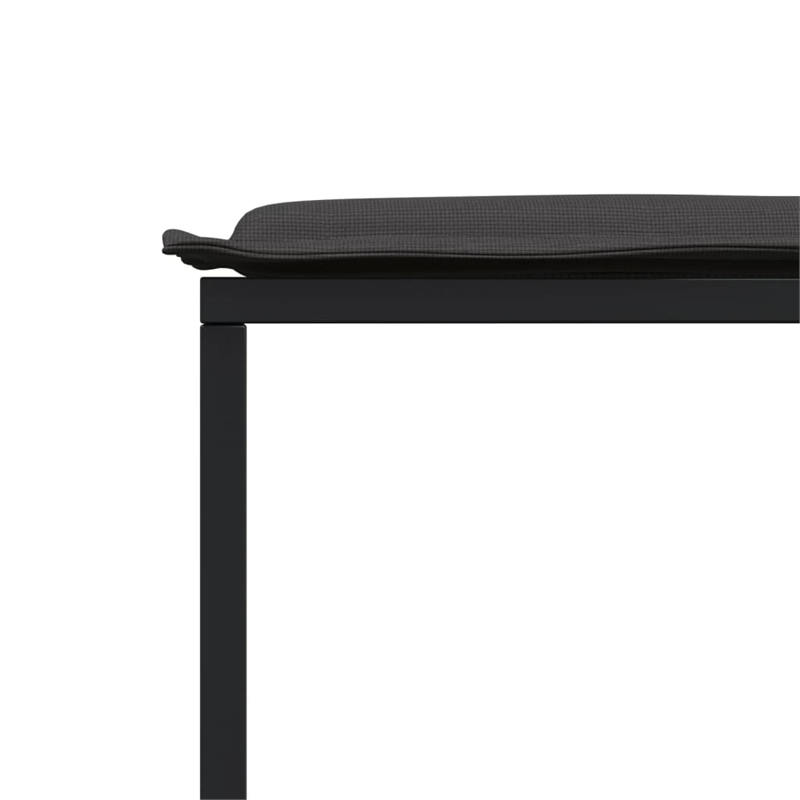 vidaXL Patio Stools with Cushions 4 pcs Black Steel and Textilene