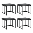 vidaXL Patio Stools with Cushions 4 pcs Black Steel and Textilene