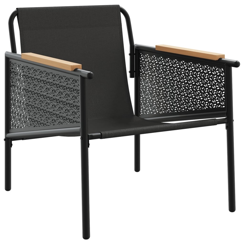 vidaXL Patio Chairs with Cushions 2 pcs Black Steel