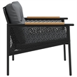 vidaXL Patio Chairs with Cushions 2 pcs Black Steel