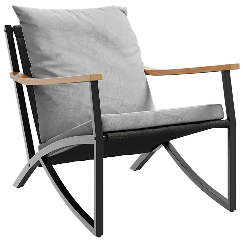 vidaXL 4 Piece Balcony Furniture Set with Cushions Black Steel