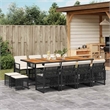 vidaXL Garden Dining Set Black Rattan 28.7