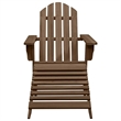 vidaXL Patio Adirondack Chair with Ottoman&Table Solid Fir Wood Brown