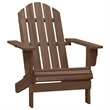 vidaXL Patio Adirondack Chair with Ottoman&Table Solid Fir Wood Brown