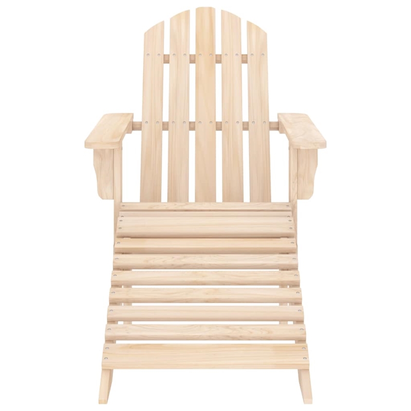 vidaXL Patio Adirondack Chair with Ottoman and Table Solid Fir Wood