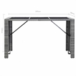 vidaXL 7 Piece Patio Bar Set with Cushions Poly Rattan Gray