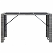 vidaXL 7 Piece Patio Bar Set with Cushions Poly Rattan Gray