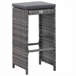 vidaXL 7 Piece Patio Bar Set with Cushions Poly Rattan Gray