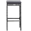 vidaXL 7 Piece Patio Bar Set with Cushions Poly Rattan Gray