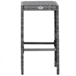 vidaXL 7 Piece Patio Bar Set with Cushions Poly Rattan Gray