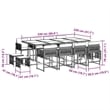 vidaXL Garden Dining Set Black PE rattan 12-seater Foldable