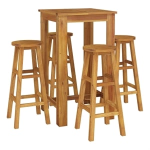vidaXL 5 Piece Patio Bar Set Solid Wood Acacia