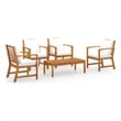 vidaXL 5 Piece Garden Lounge Set with Cushion Solid Acacia Wood