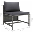 vidaXL 10 Piece Patio Lounge Set with Cushions Poly Rattan Gray