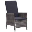 vidaXL 2 Piece Patio Lounge Set with Cushions Poly Rattan Gray