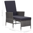 vidaXL 2 Piece Patio Lounge Set with Cushions Poly Rattan Gray