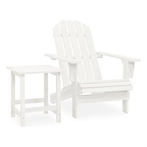 vidaXL Patio Adirondack Chair with Table Solid Fir Wood White