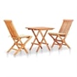 vidaXL 3 Piece Bistro Set with Cream Cushions Solid Teak Wood