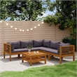 vidaXL 6 Piece Patio Lounge Set with Cushion Solid Acacia Wood