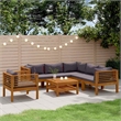 vidaXL 7 Piece Patio Lounge Set with Cushion Solid Acacia Wood
