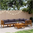 vidaXL 6 Piece Patio Lounge Set with Cushion Solid Acacia Wood