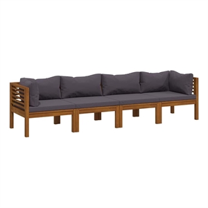 vidaXL 4-Seater Patio Sofa with Cushion Solid Acacia Wood