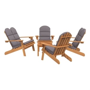 vidaXL 5 Piece Adirondack Patio Lounge Set Solid Wood Acacia