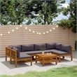 vidaXL 7 Piece Patio Lounge Set with Cushion Solid Acacia Wood