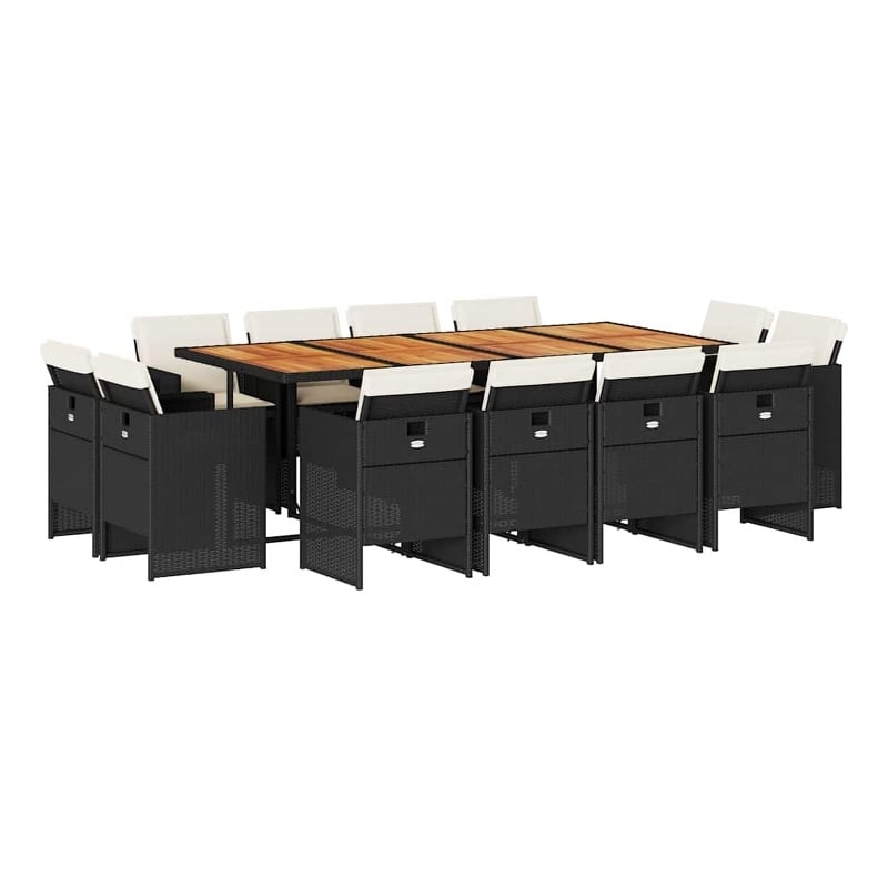 vidaXL Garden Dining Set Black and brown